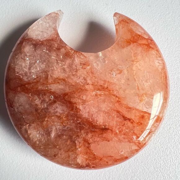 Fire Quartz Crystal Crescent Moon (4) - Picture 5 of 10